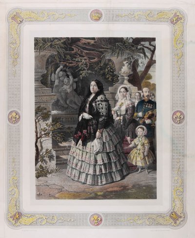Her Majesty the Queen Isabel II and Her August Daughter Her Most Serene Highness the Princess of Asturias by Bernardo Blanco y Pérez